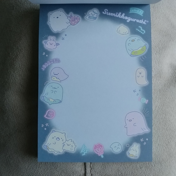San-X Sumikko Gurashi Welcome to the Night Park medium memo pad - Blue - Picture 5 of 8